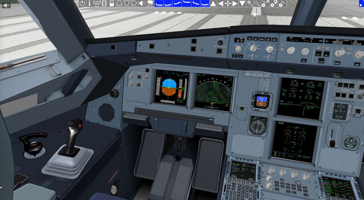 Airbus A320 Cockpit Seat - Screen Shot of A320 Online Simulator