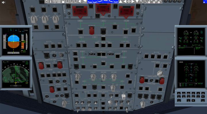 Arirbus A320 Overhead Panel of the A320online Simulator